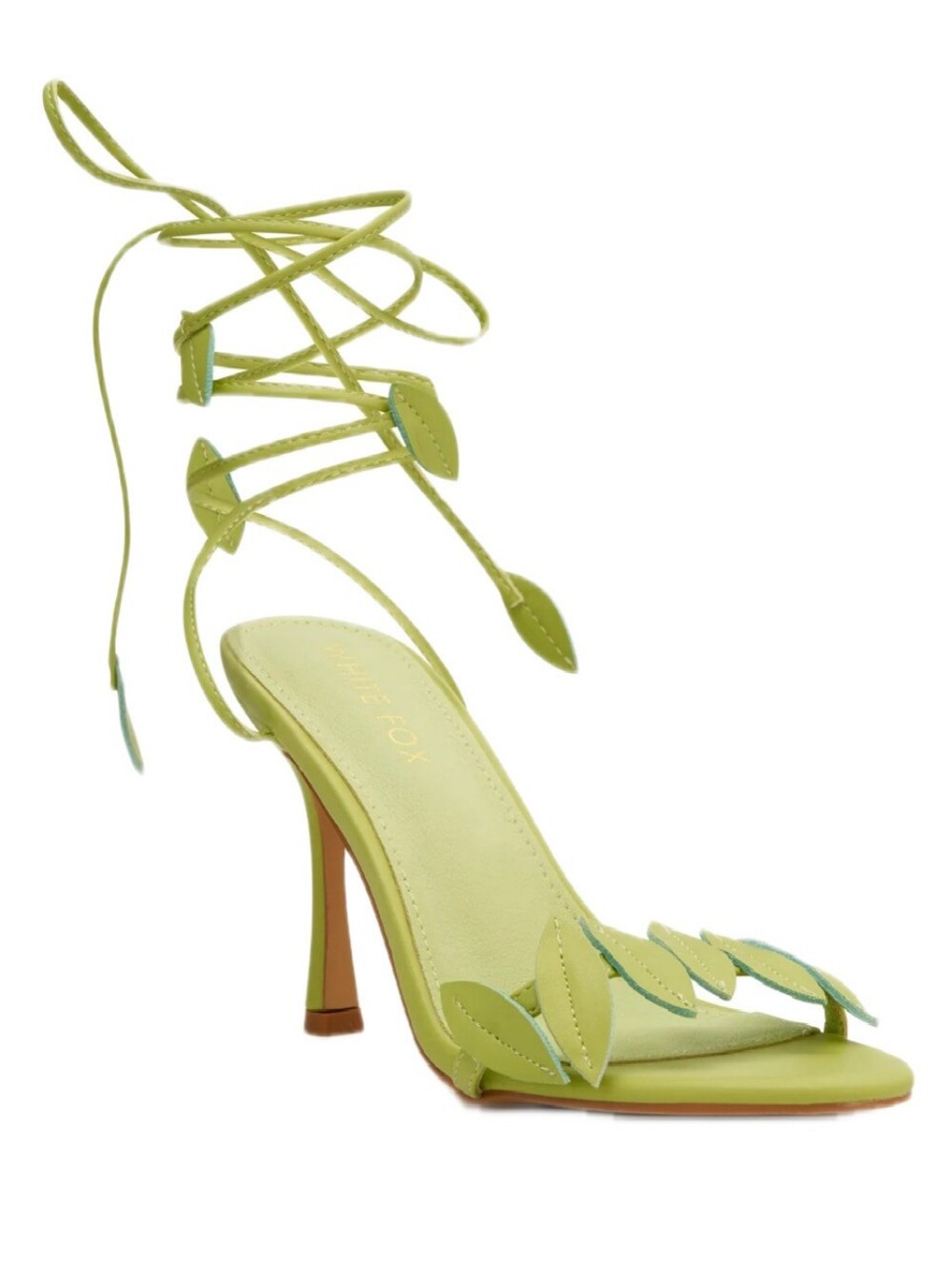 White Fox Boutique Fritz Wrap Heels Lime Green Strappy High Heel Sandals 10